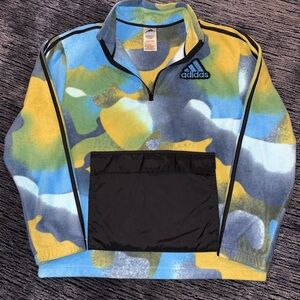 Adidas Big Boys 1/4 zip Camo Fleece Pullover